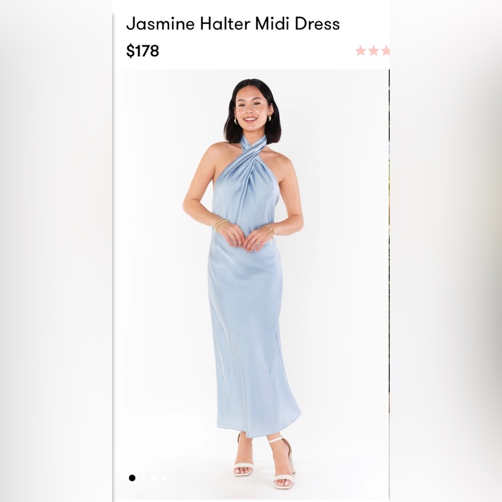 Show me your Mumu satin blue dress